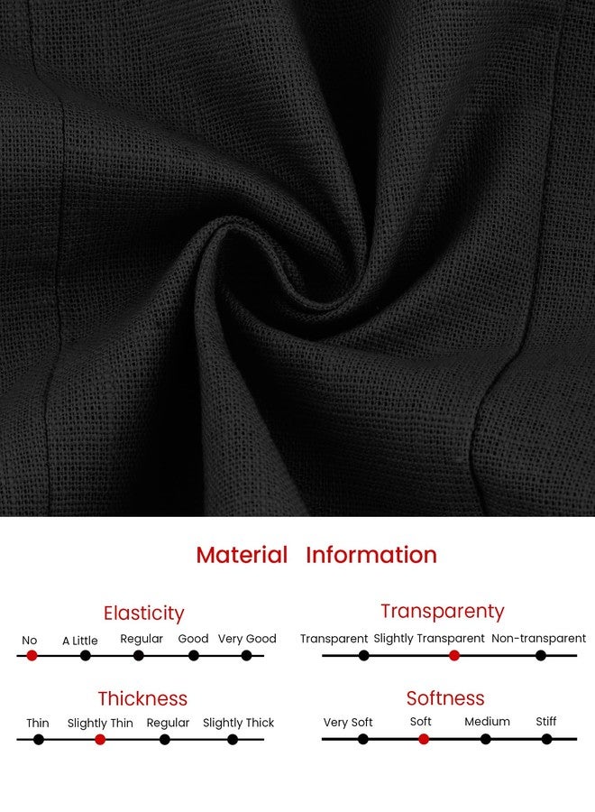 Hobemty Women's Linen Vest Sleeveless Button Down V Neck Formal Business Waistcoat Medium Black - Image 5